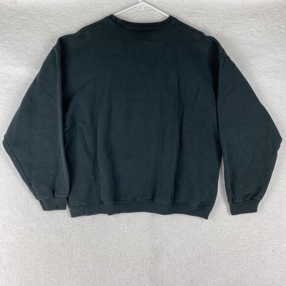 Vintage Football Sweatshirt Size XL Black 90s 4th And Goal Faded Boxy Puff Logo - Picture 9 of 13